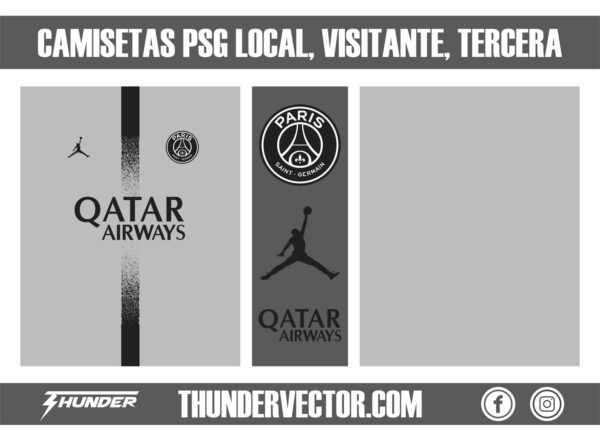 Camisetas PSG Local Visitante Tercera