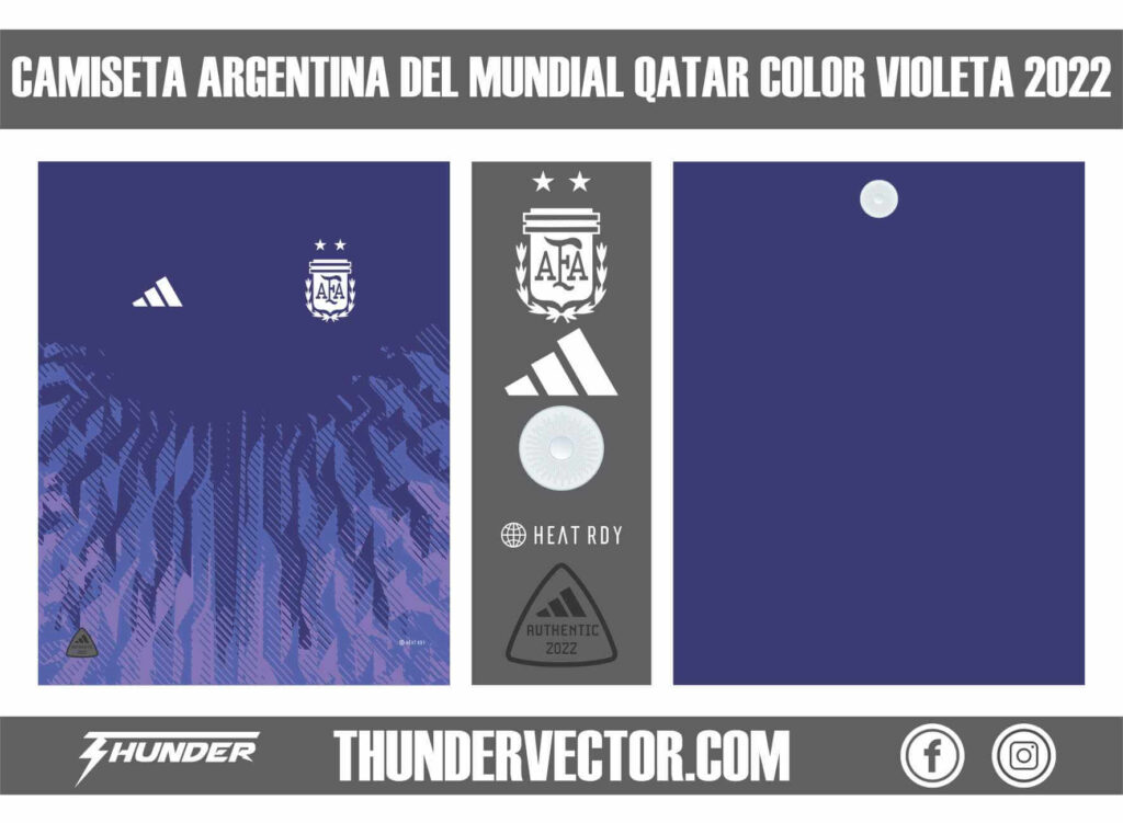 Camiseta Argentina del mundial Qatar color violeta 2022