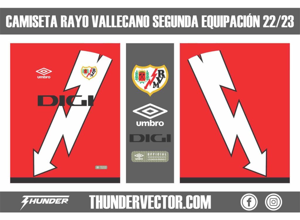 Camiseta Rayo Vallecano segunda equipacion 22-23