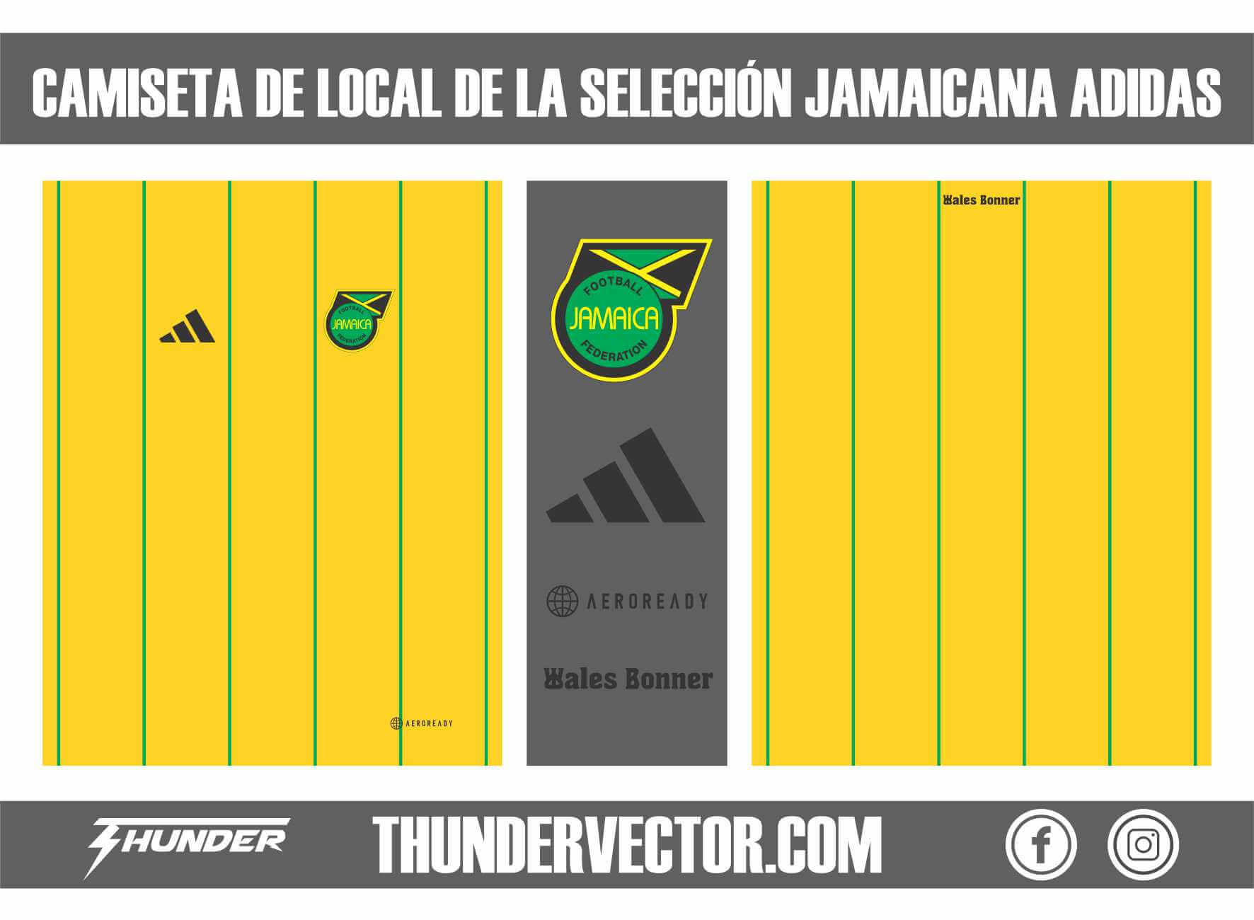 Camiseta de local de la selección Jamaicana Adidas