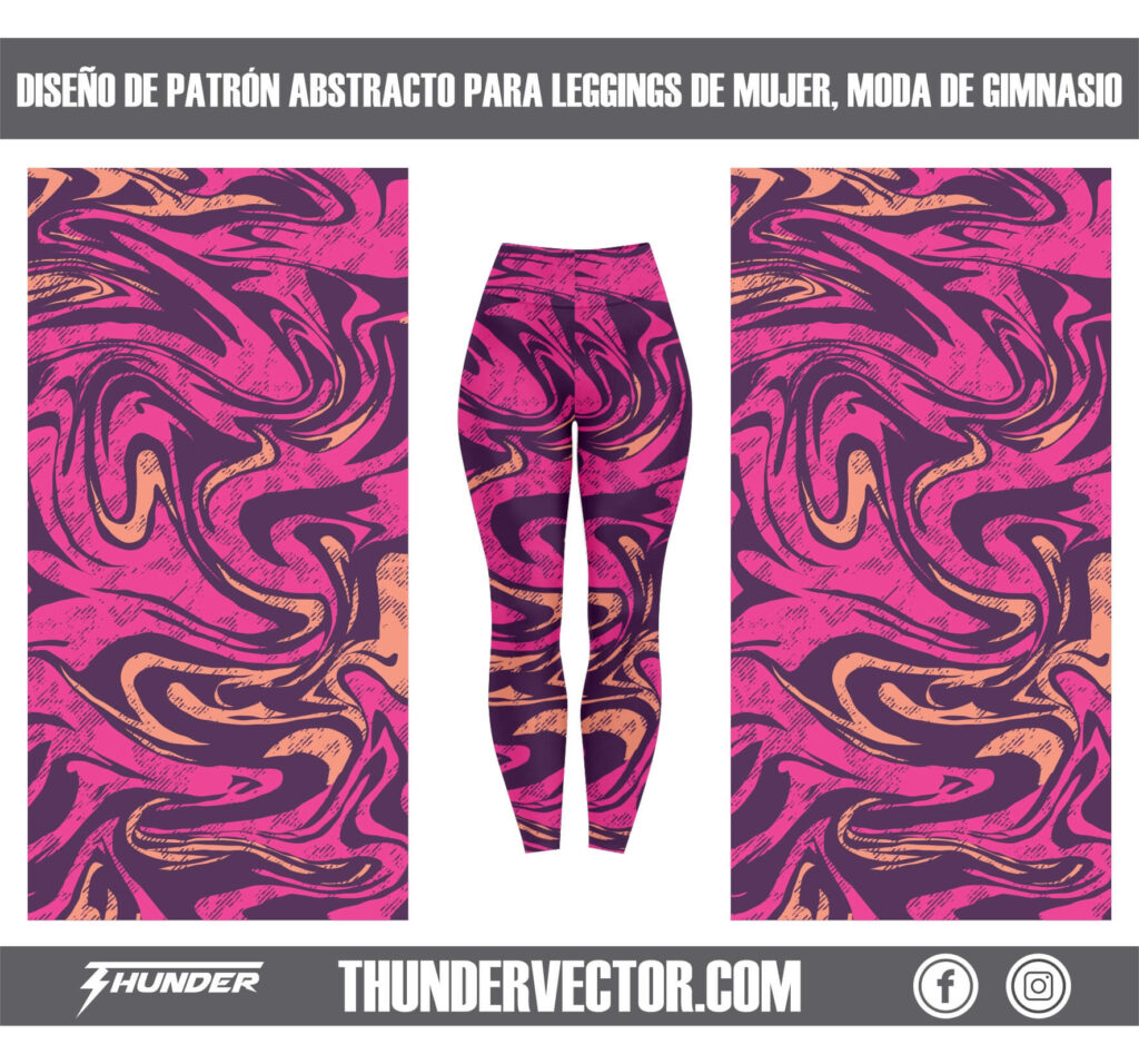 Diseño de patrón abstracto para leggings de mujer, moda de gimnasio