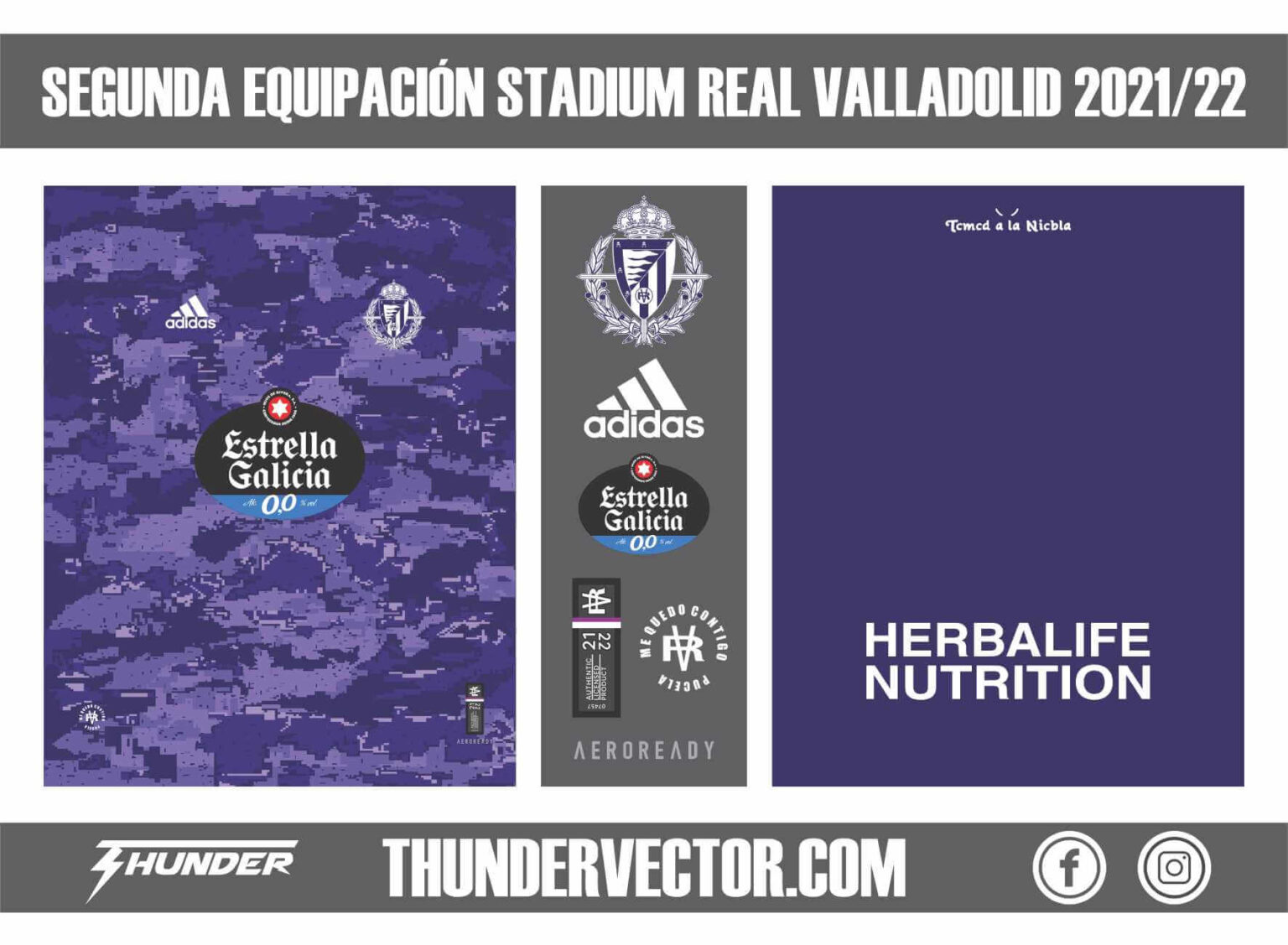 Segunda equipación Stadium Real Valladolid 2021-22
