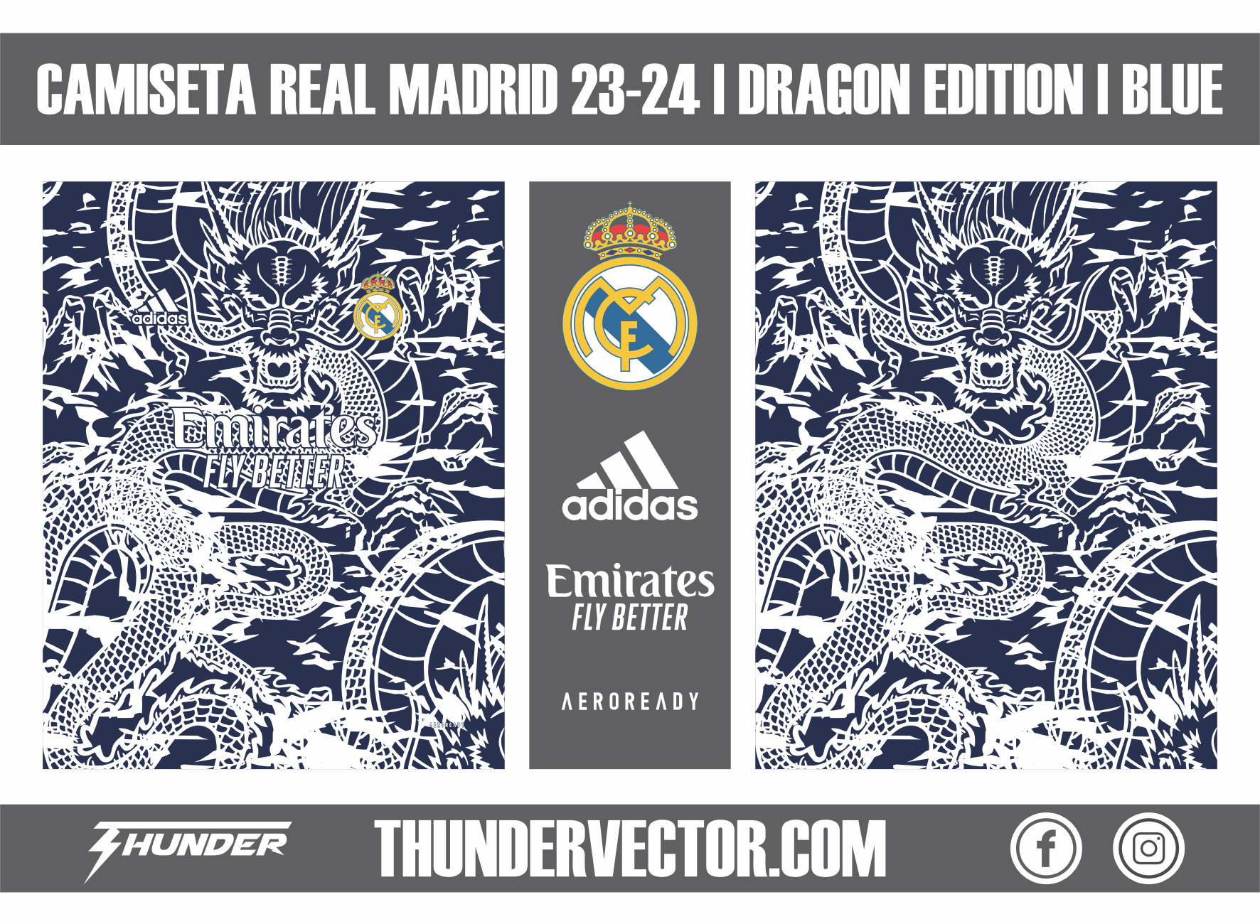 Camiseta Real Madrid 2324 Dragon Edition Blue