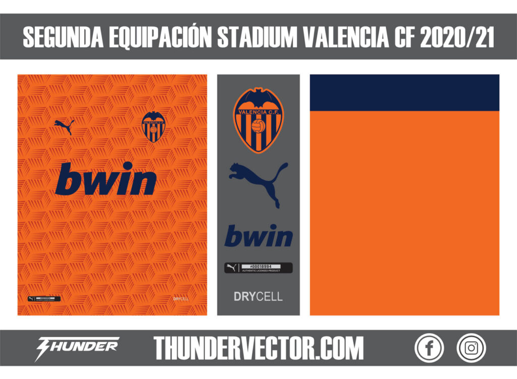 Segunda equipación Stadium Valencia CF 2020-21