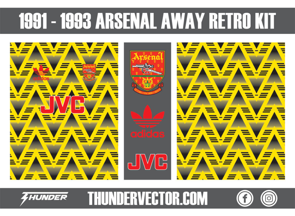 1991 - 1993 Arsenal Away Retro kit