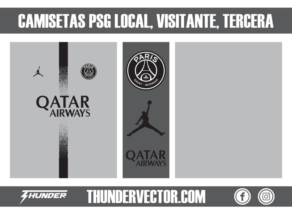 Camisetas PSG Local, Visitante, Tercera