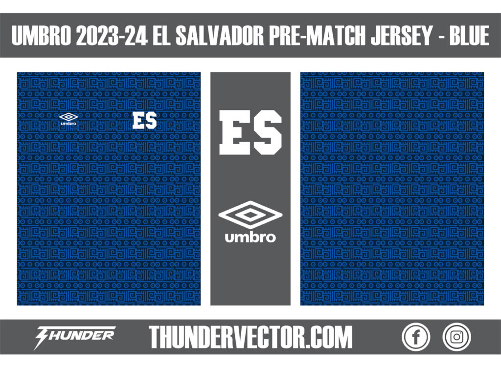 Umbro 2023-24 El Salvador Pre-Match Jersey - Blue