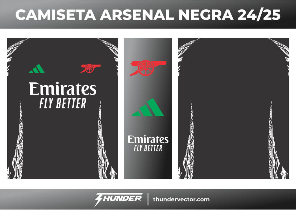 Camiseta arsenal negra 24-25